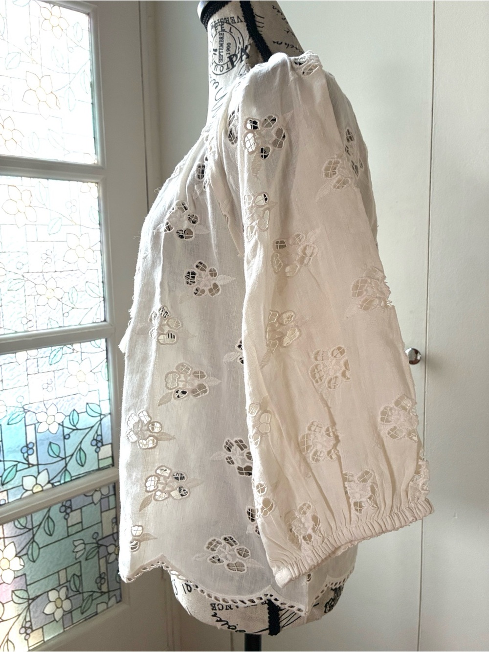 NWT Spell Organic Cotton Love Note Broderie Blouse in Star White size Large - Picture 8 of 14